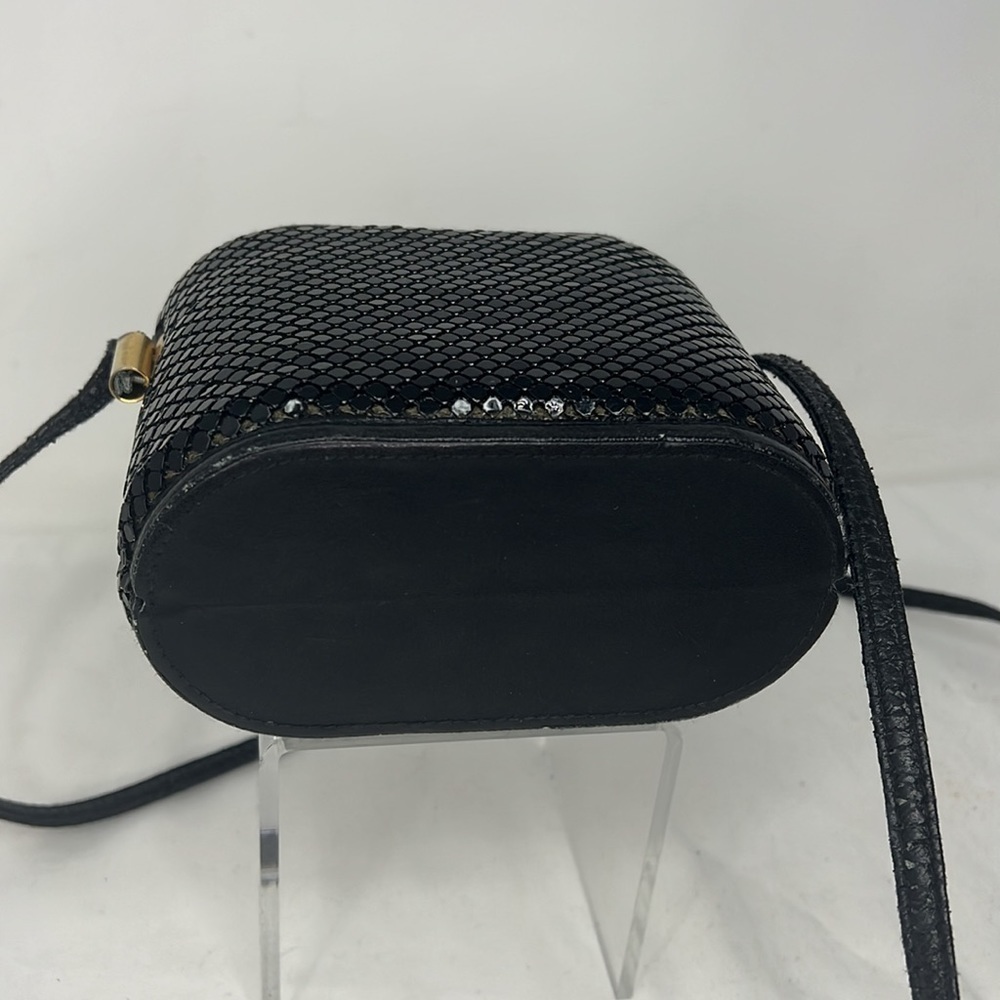 Aluminum Black Mesh Structured Crossbody Bag - Picture 5 of 12